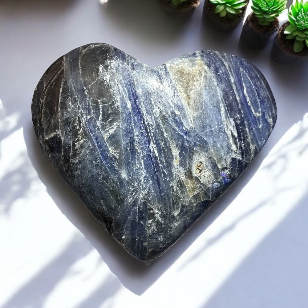 Kyanite Crystal Heart Carving